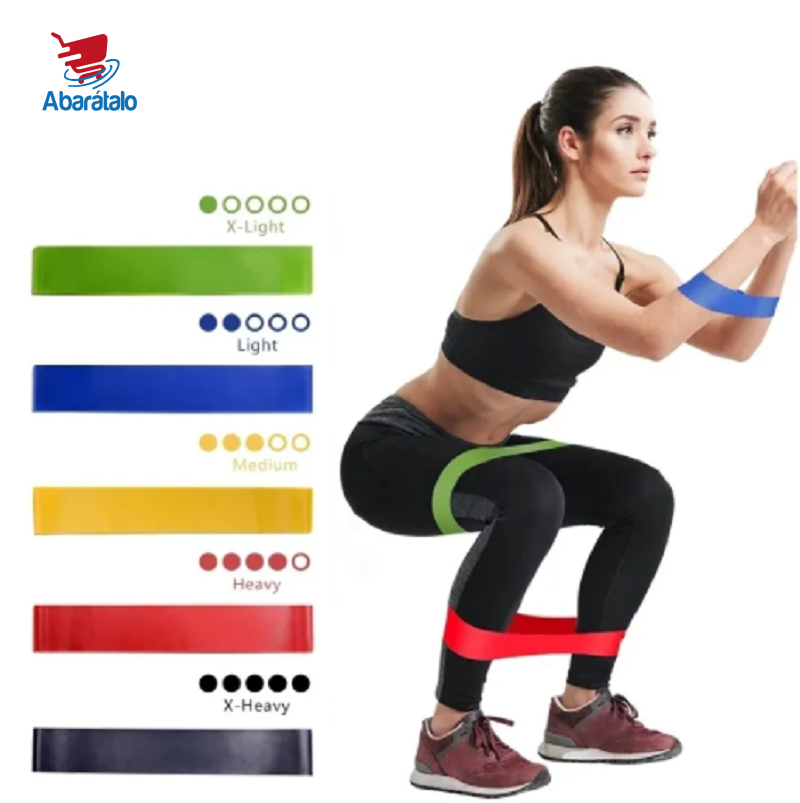 ▷ Chollo Pack x5 Bandas elásticas de fitness Gritin para musculación con  bolsa de almacenamiento por sólo 8,46€ (-18%)