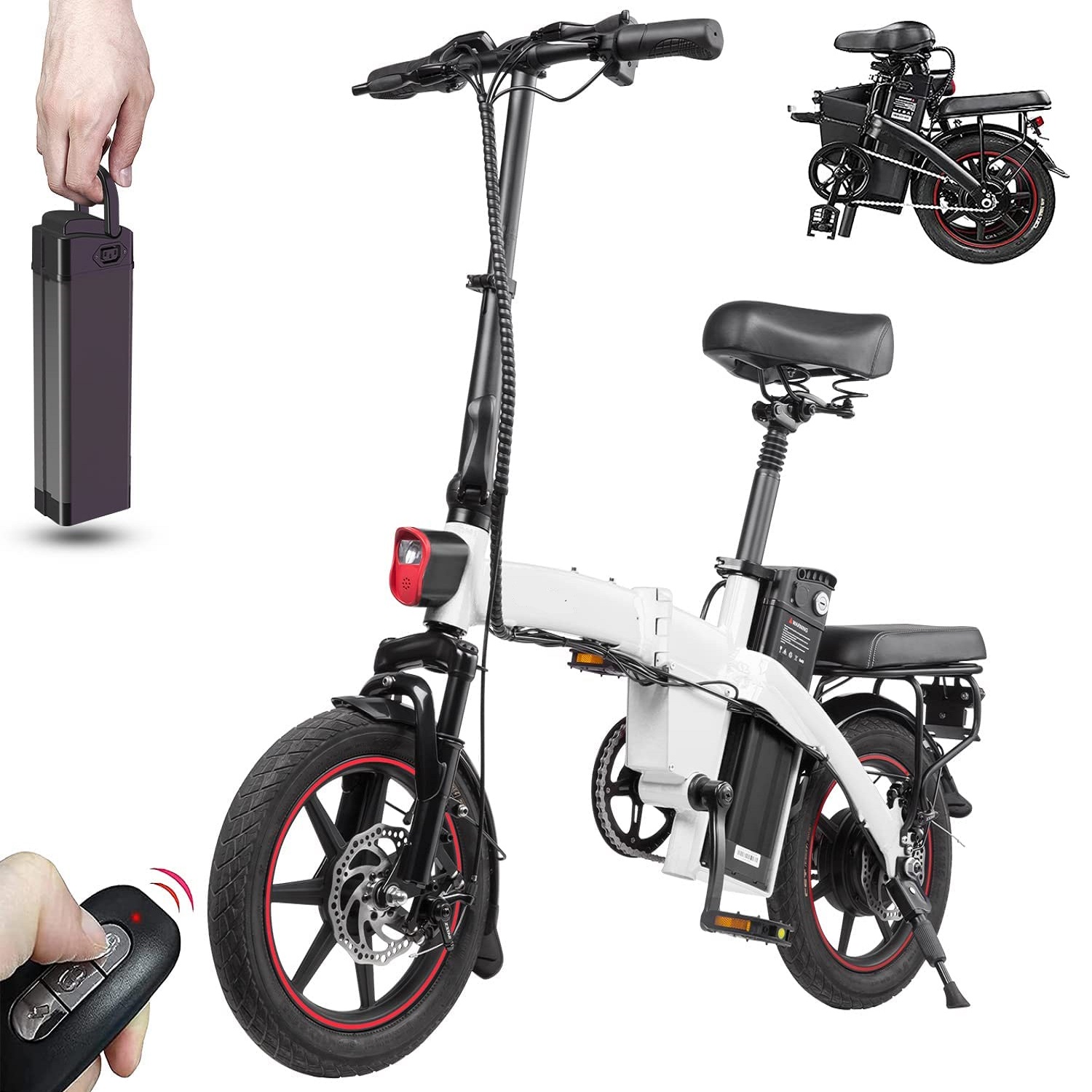 Bicicleta eléctrica, bicicletas eléctricas plegables de 48 V, 12 AH16 AH  para mujeres, adolescentes, hombres, aluminio ligero con pedales, motor sin  – Yaxa Colombia